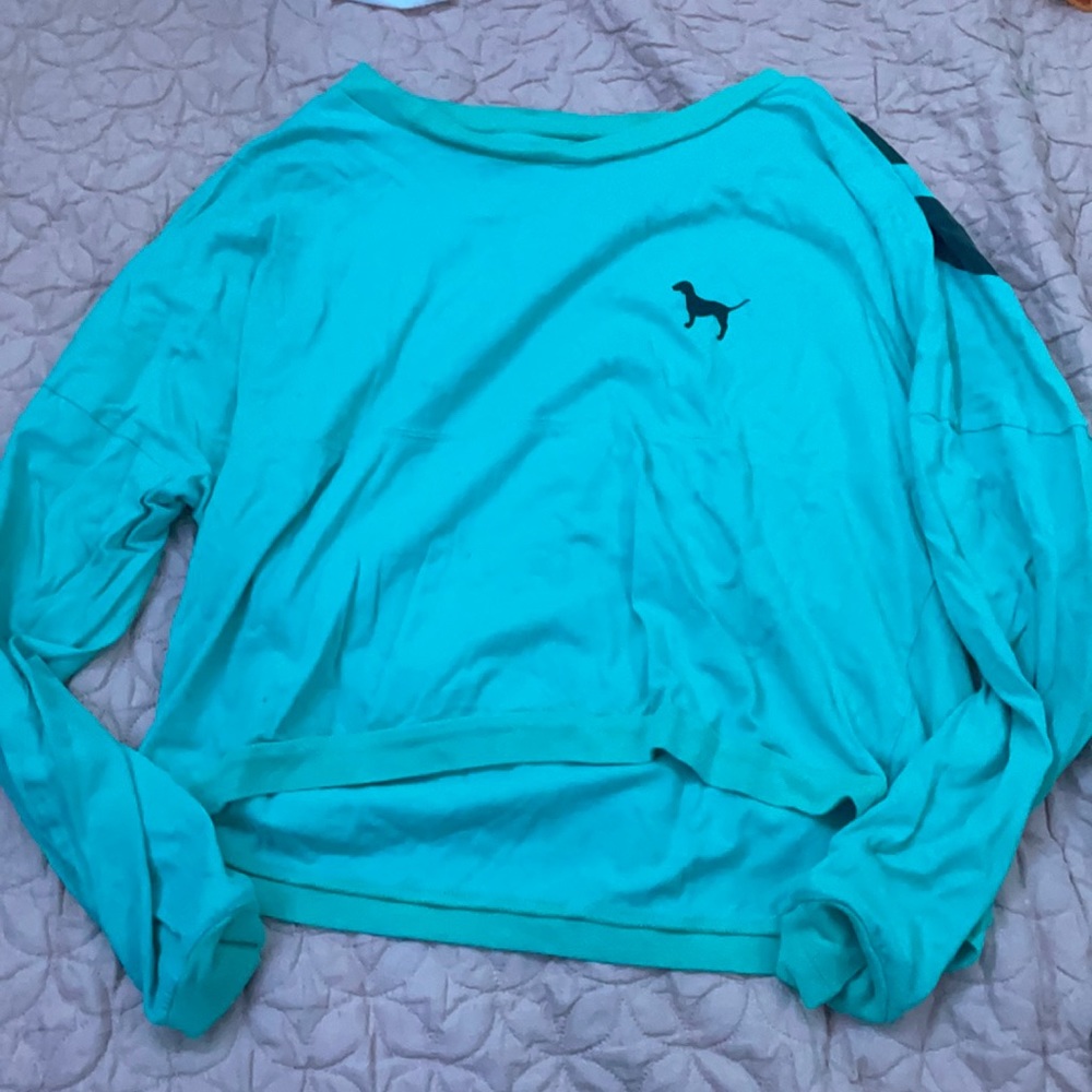 teal long sleeve tank top